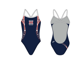 Heritage High School Open Back Thin Strap Swimsuit