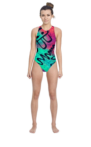Graffiti 1989 Women's Water Polo Suit T6