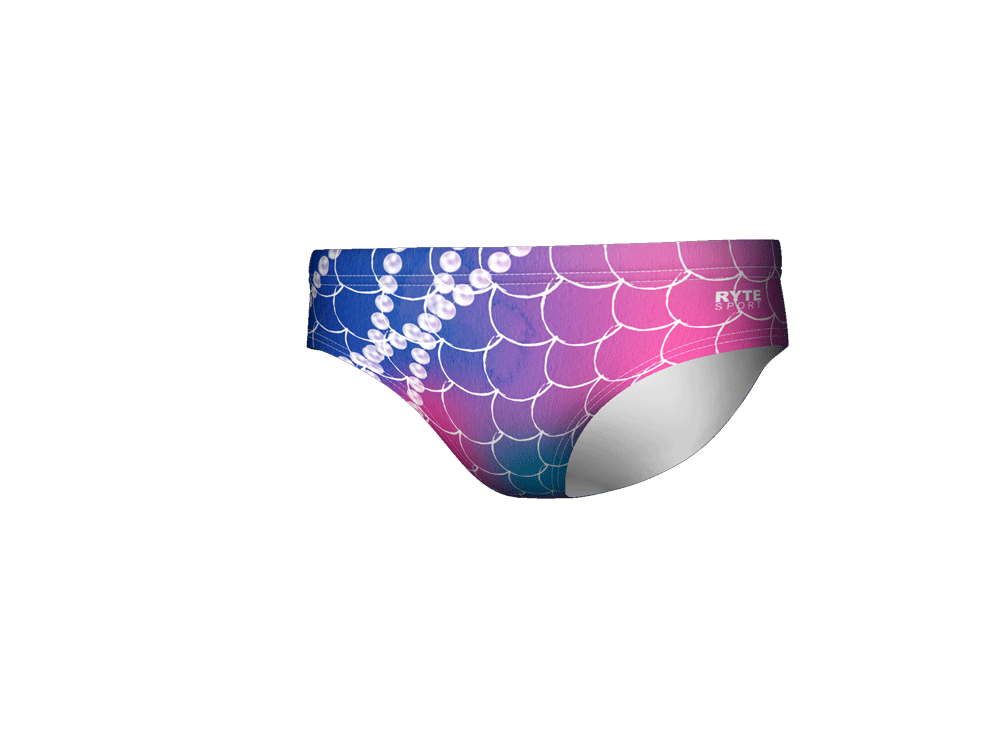 Neon Fish Scale Print Men's Swim & Water Polo Brief RYTE Sport