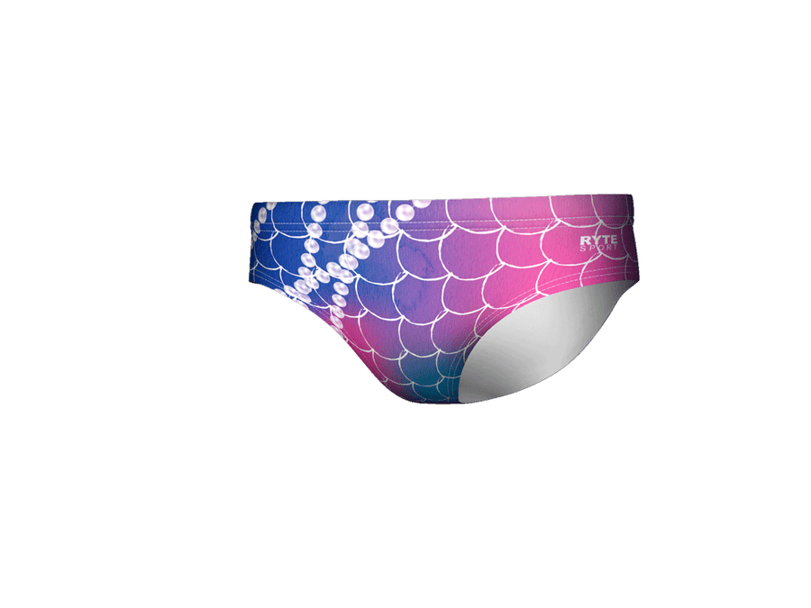 Neon Fish Scale Print Men's Swim & Water Polo Brief