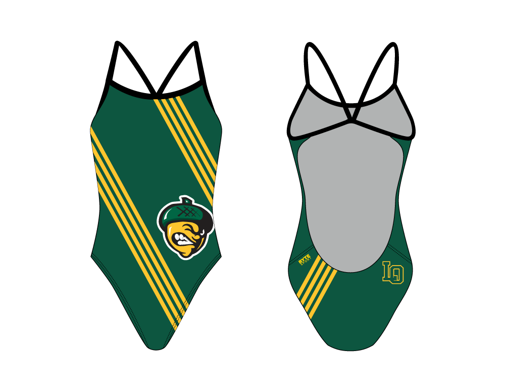 Live Oak Swim Team  Open Back Thin Strap Swimsuit 2019 T6