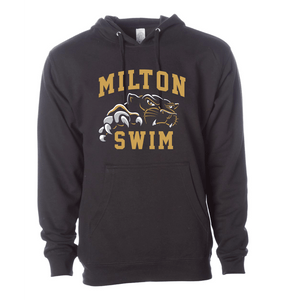 Milton Black Hooded Pullover Sweatshirt