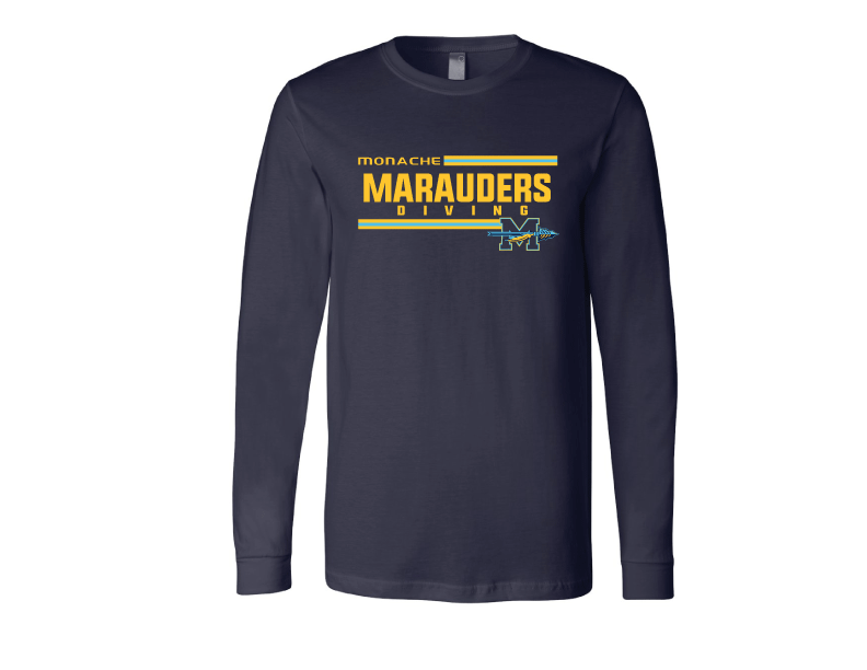 Monache High School Dive 2020 Custom Navy Unisex Jersey Long Sleeve Tee RYTE Sport