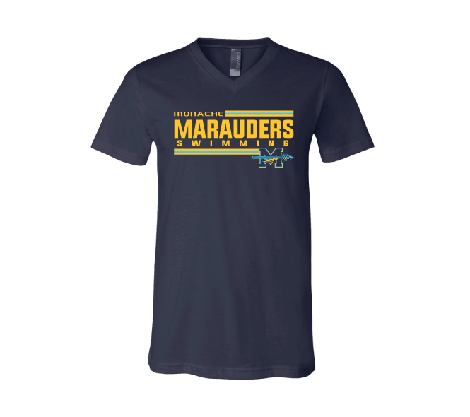 Monache High School Swim 2020 Unisex Jersey Short Sleeve V-Neck Tee RYTE Sport