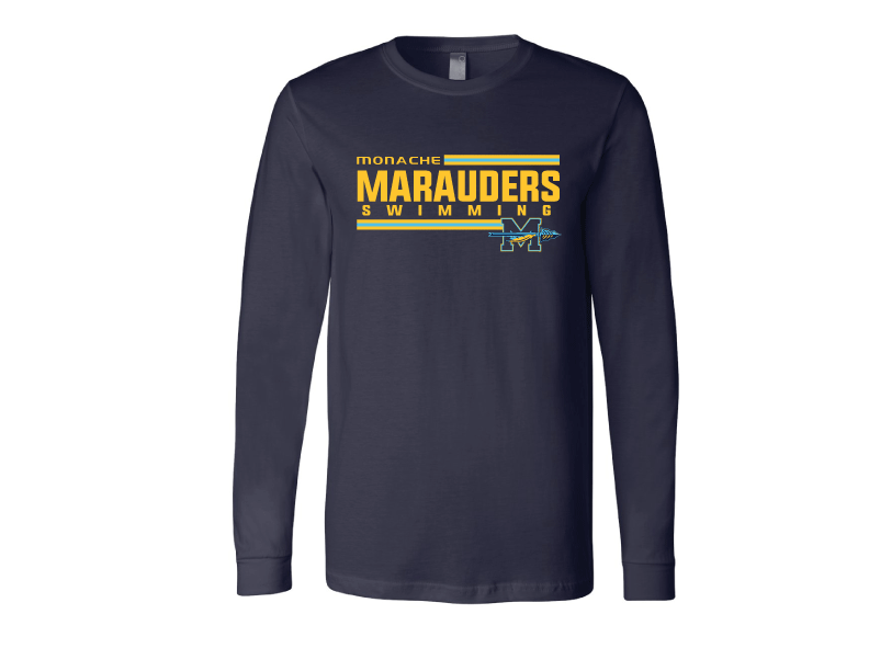 Monache High School Swim 2020 Custom Navy Unisex Jersey Long Sleeve Tee RYTE Sport