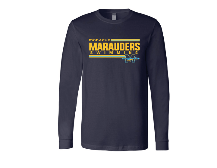 Monache High School Swim 2020 Custom Navy Unisex Jersey Long Sleeve Tee RYTE Sport