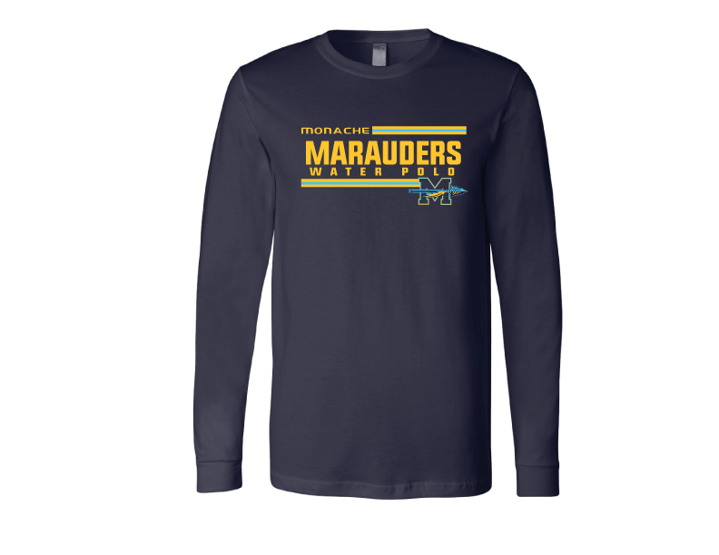 Monache High School Water Polo Custom Navy Unisex Jersey Long Sleeve Tee RYTE Sport