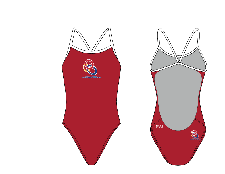 NCEC Red Open Back Thin Strap Swimsuit T6