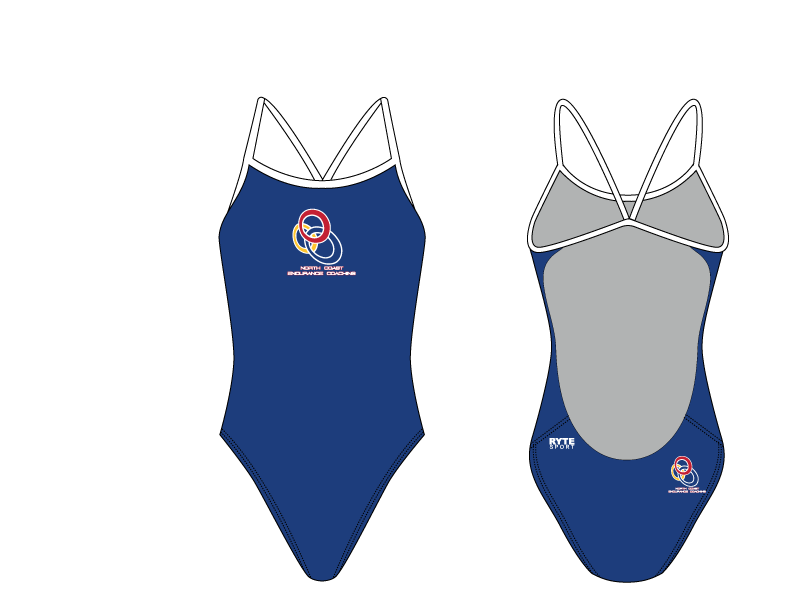 NCEC Blue Open Back Thin Strap Swimsuit T6