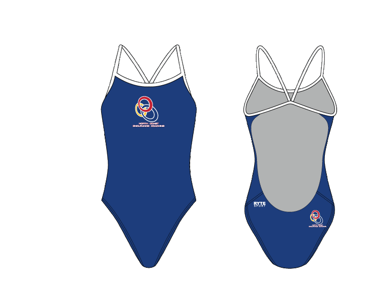 NCEC Blue Open Back Thin Strap Swimsuit T6