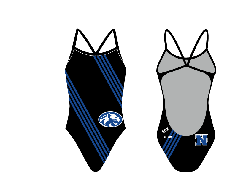 Norco High School Swim 2019 Custom Women’s Open Back Thin Strap Swimsuit T6 - BD