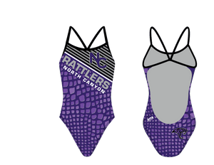 North Canyon High School Swim 2021 Custom Women’s Open Back Thin Strap Swimsuit RYTE Sport