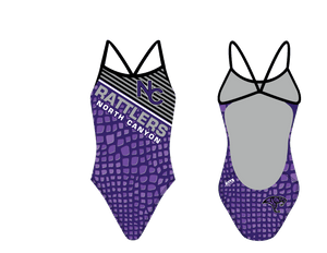 North Canyon High School Swim 2021 Custom Women’s Open Back Thin Strap Swimsuit