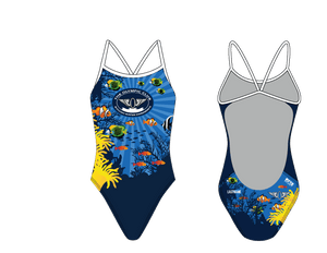 Olympic Club Rough Water Swimming 2019 Custom Women’s Open Back Thin Strap Swimsuit T6
