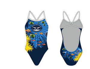 Olympic Club Rough Water Swimming 2019 Custom Women’s Open Back Thin Strap Swimsuit