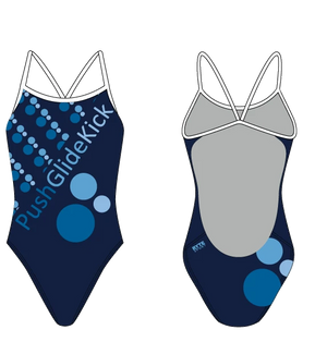 Push Glide Kick Custom Women’s Open Back Thin Strap Swimsuit RYTE Sport