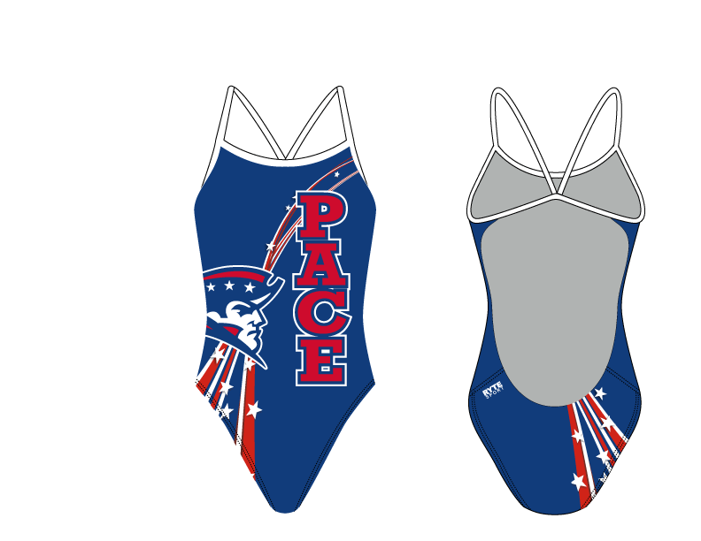 Pace High School Swim 2020 Custom Women’s Open Back Thin Strap Swimsuit RYTE Sport