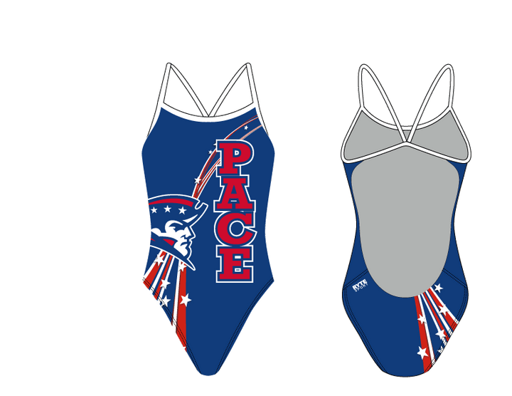 Pace High School Swim 2020 Custom Women’s Open Back Thin Strap Swimsuit RYTE Sport