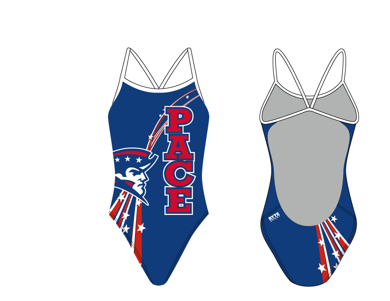 Pace High School Swim 2020 Custom Women’s Open Back Thin Strap Swimsuit