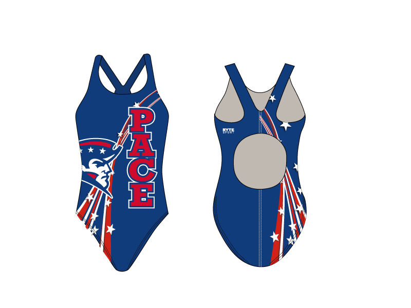 Pace High School Swim 2020 Custom Thick Strap Women's Swim Suit RYTE Sport