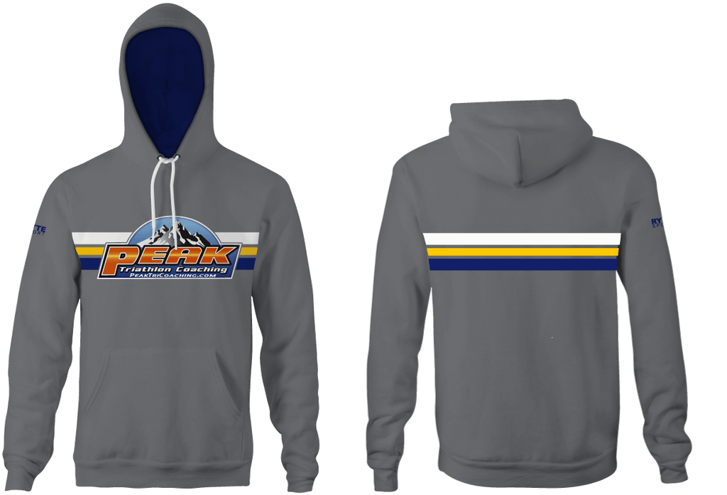Peak Triathlon Coaching Custom Gray Unisex Adult Hooded Sweatshirt