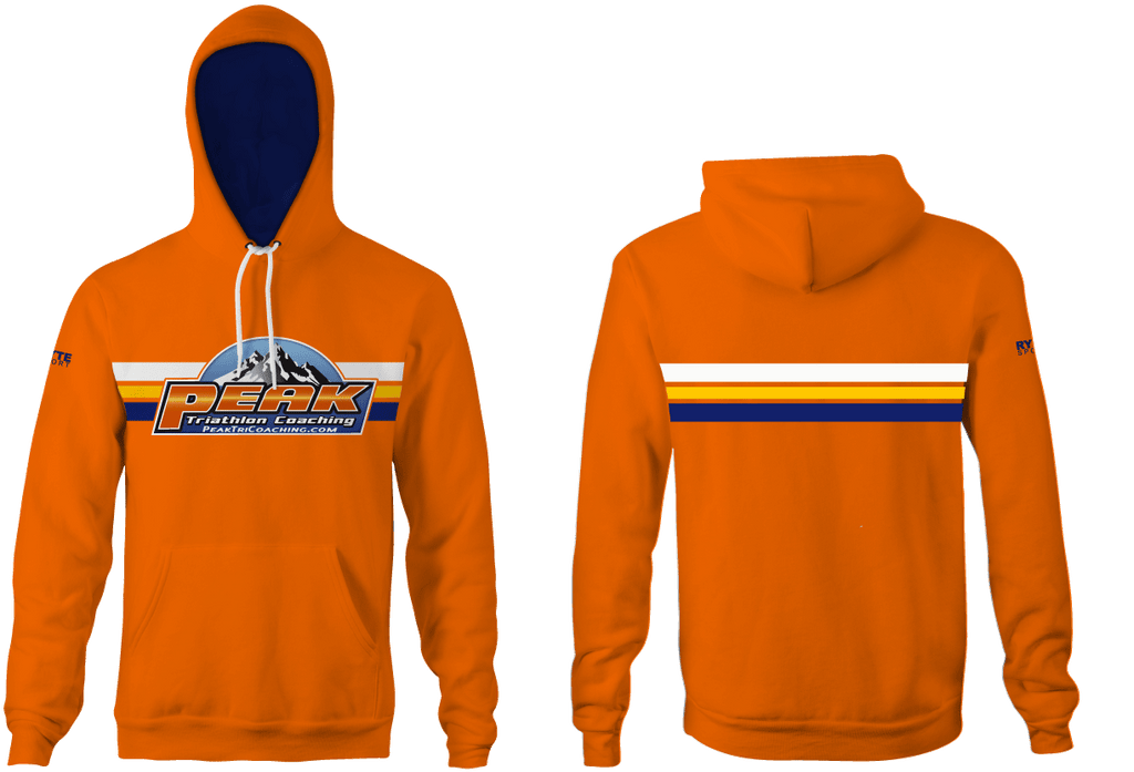 Peak Triathlon Coaching Custom Orange Unisex Adult Hooded Sweatshirt