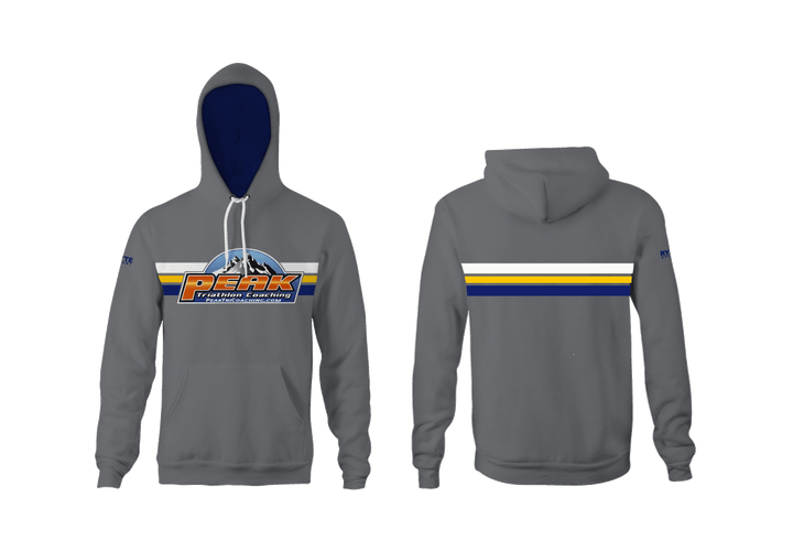 Peak Triathlon Coaching Custom Heathered Gray Unisex YOUTH Hooded Sweatshirt RYTE Sport