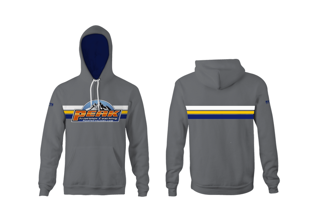Peak Triathlon Coaching Custom Heathered Gray Unisex YOUTH Hooded Sweatshirt