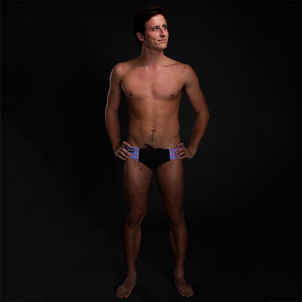 Pink & Blue Tribal (Black) Men's Swim & Water Polo Brief RYTE Sport