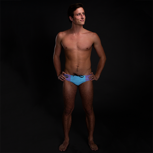 Pink & Blue Tribal (Blue) Men's Swim & Water Polo Brief RYTE Sport