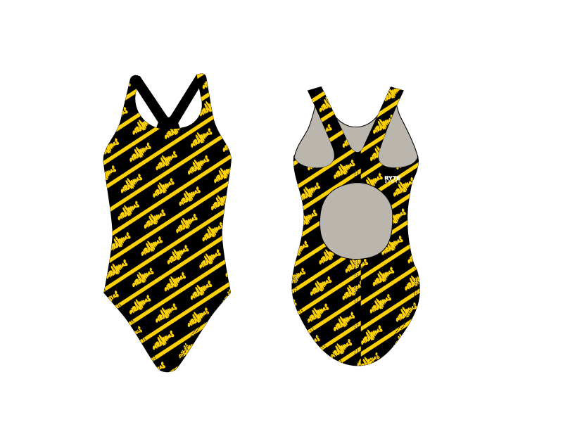 Waverly Piranhas Swim 2019 Custom Thick Strap Women's Swim Suit RYTE