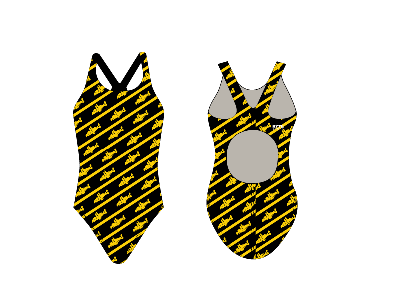 Waverly Piranhas Swim 2019 Custom Thick Strap Women's Swim Suit