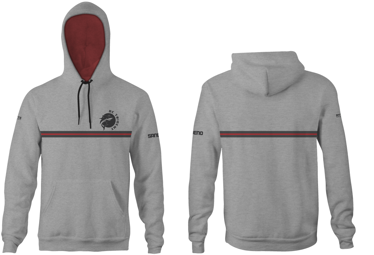 DC Trident Heather Light Charcoal Unisex Hooded Sweatshirt T6