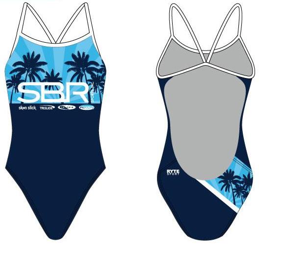 SBR Sport Custom Women’s Open Back Thin Strap Swimsuit T6
