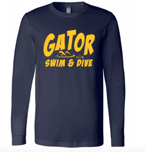 Land O' Lakes High School Swim 2020 Custom Navy Unisex Jersey Long Sleeve Tee RYTE Sport