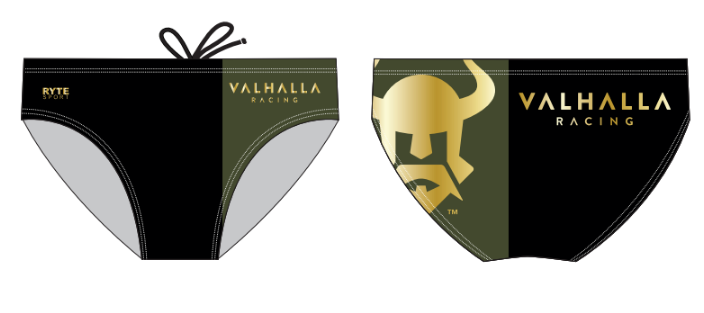 Valhalla Racing Custom Men's Swim Brief Large Logo