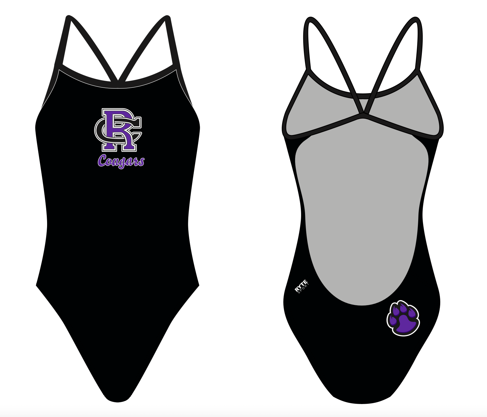 Rancho Cucamonga High School Swim 2021 Custom Women’s Open Back Thin Strap Swimsuit - Personalized RYTE Sport
