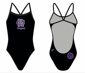 Rancho Cucamonga High School Swim 2021 Custom Women’s Open Back Thin Strap Swimsuit - Personalized RYTE Sport