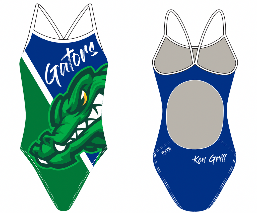 Ken Grill Gators Custom Women’s Active Back Thin Strap Swimsuit