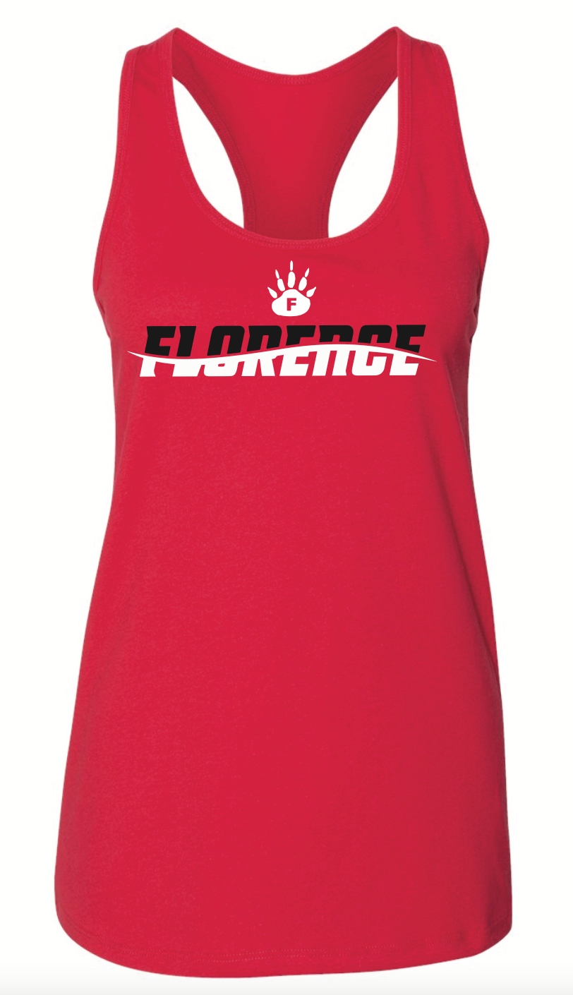 Florence High School 2021 Custom Red Women's Jersey Racerback Tank RYTE Sport