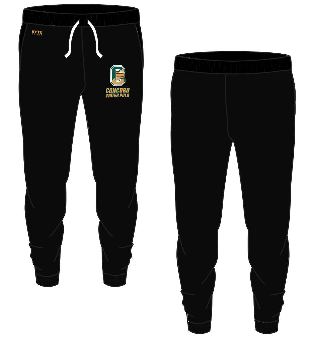 Concord High School Water Polo 2021 Custom Black Adult Unisex Jogger Sweatpants RYTE Sport