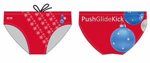Push Glide Kick Custom Christmas Men's Swim Brief