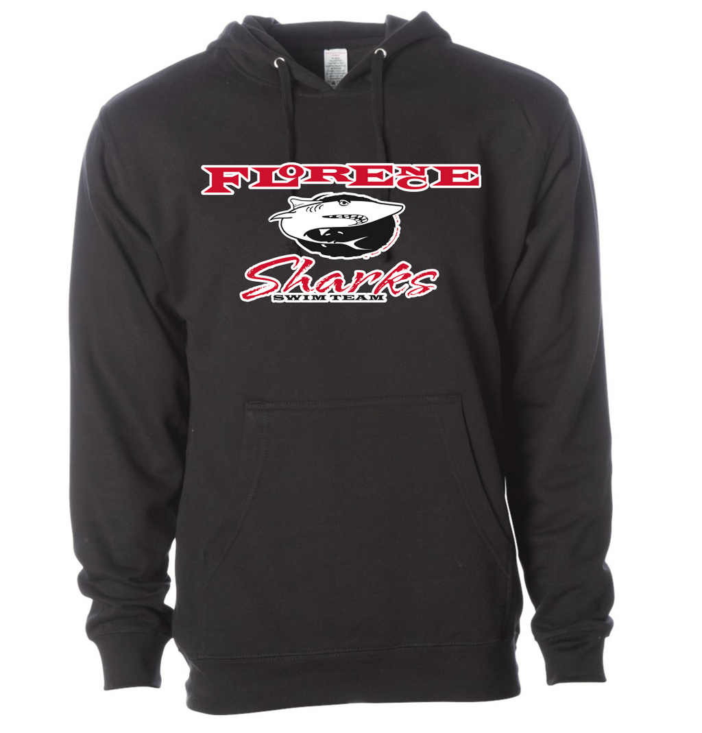 Florence Sharks Custom Black Ultimate Cotton Pullover Hooded Sweatshirt
