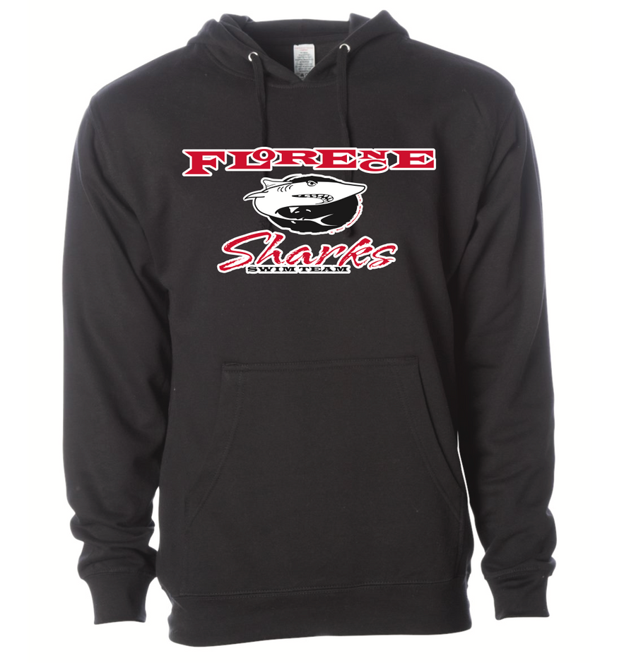 Florence Sharks Custom Black Ultimate Cotton Pullover Hooded Sweatshirt RYTE Sport