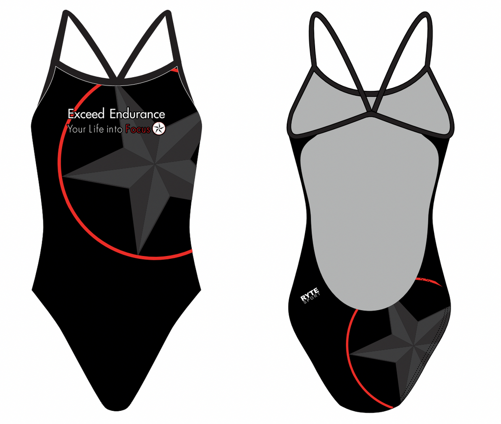 Exceed Endurance Custom Women’s Open Back Thin Strap Swimsuit