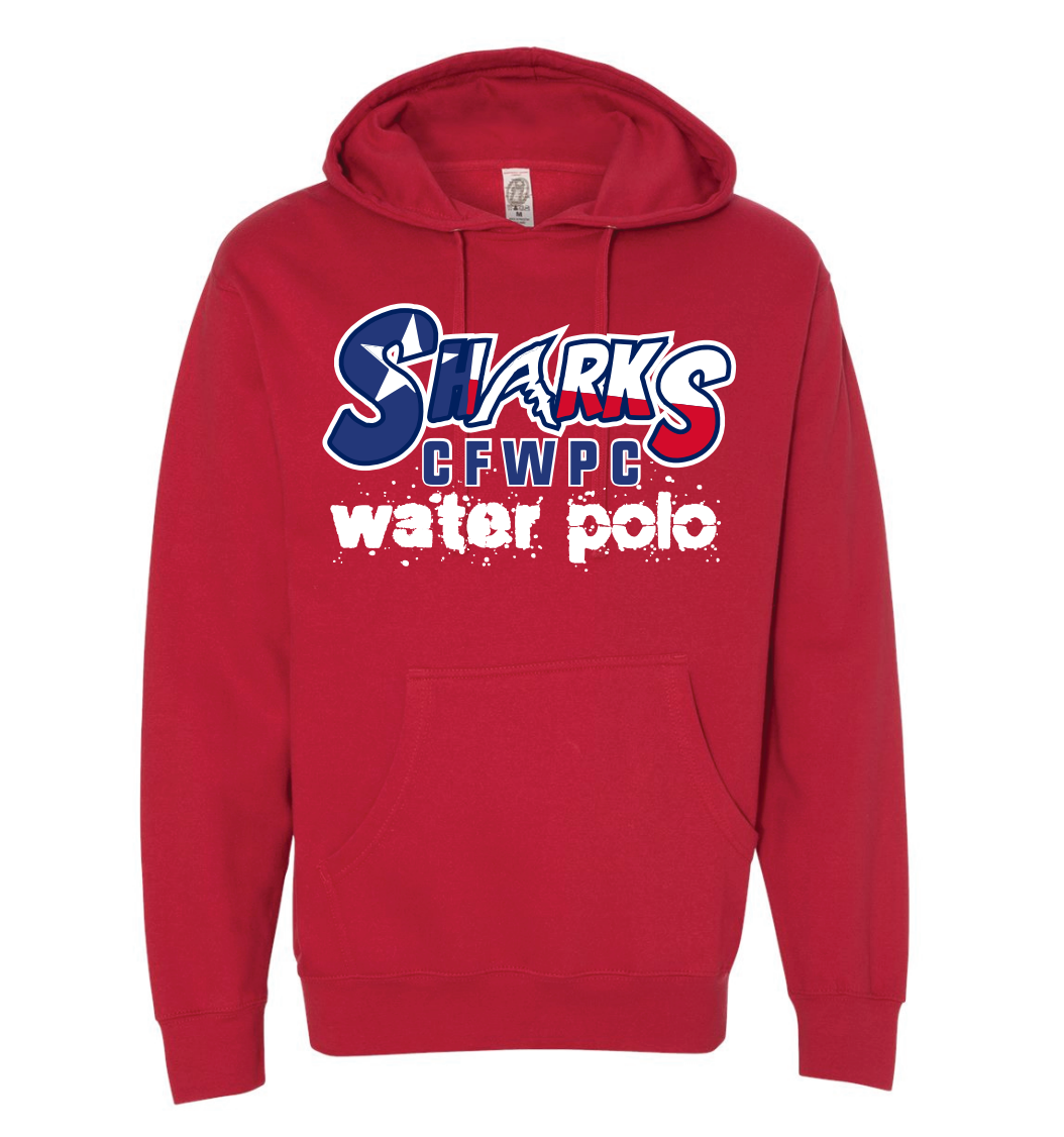 Cypress Fairbanks 2022 Unisex "SHARKS" Red Hooded Sweatshirt S&S
