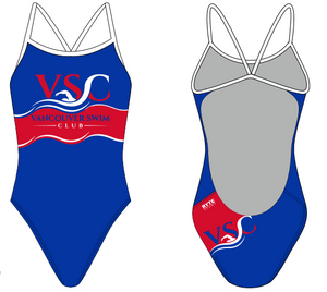 Vancouver Swim Club 2019 Custom Women’s Open Back Thin Strap Swimsuit T6 - BD