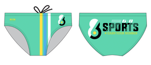 6-8 Sports Green Custom Men's Water Polo Brief RYTE Sport