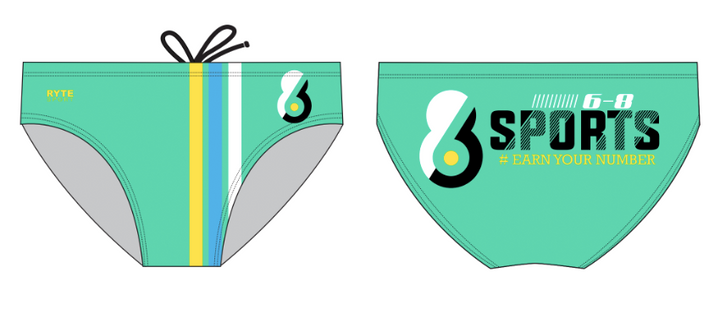 6-8 Sports Green Custom Men's Water Polo Brief RYTE Sport