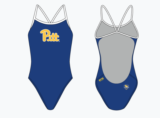 Pitt Swim Club 2019 Custom Women’s Open Back Thin Strap Swimsuit T6